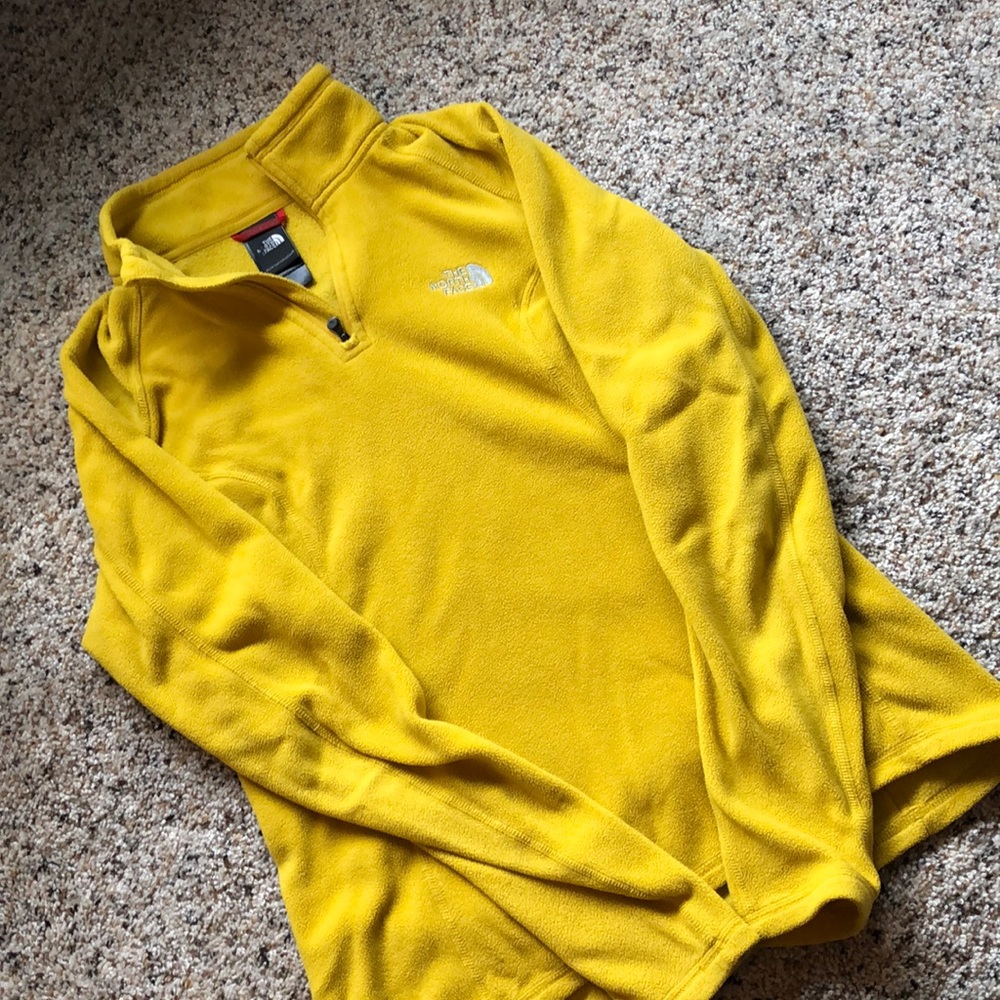 Mustard yellow northface zip sweater